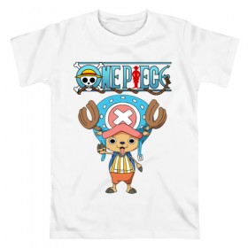Мужская футболка хлопок с принтом One Piece в Санкт-Петербурге, 100% хлопок | прямой крой, круглый вырез горловины, длина до линии бедер, слегка спущенное плечо. | monkey d. luffy | one piece | tony tony chopper | аниме | большой куш | ван пис | ванпис | манга | манки д. луффи | пираты | пираты соломенной шляпы | тони тони чоппер