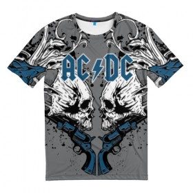 Мужская футболка 3D с принтом AC/DC в Санкт-Петербурге, 100% полиэфир | прямой крой, круглый вырез горловины, длина до линии бедер | Тематика изображения на принте: ac dc | acdc | back in black | columbia | epic | force | guitar | pop | rock | vevo | ангус | блюз | рок | хард | янг