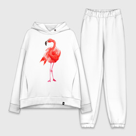 Женский костюм хлопок Oversize с принтом Фламинго в Санкт-Петербурге,  |  | животные | птицы | фламинго