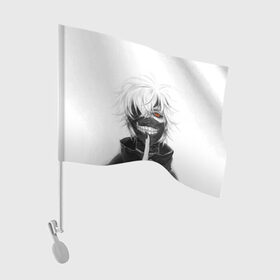 Флаг для автомобиля с принтом Kaneki Ken в Санкт-Петербурге, 100% полиэстер | Размер: 30*21 см | anteiku | ghoul | kaneki | ken | tokyo | антейку | гуль | канеки | кен | токийский