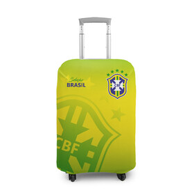 Чехол для чемодана 3D с принтом Бразилия в Санкт-Петербурге, 86% полиэфир, 14% спандекс | двустороннее нанесение принта, прорези для ручек и колес | brasil | brazil | бразилия | бразильская сборная | сборная бразилии | сборная бразилии по футболу | сборные | форма | футбол | футбольные сборные | чемпионат мира