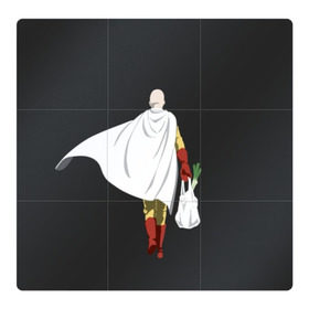 Магнитный плакат 3Х3 с принтом Saitama в Санкт-Петербурге, Полимерный материал с магнитным слоем | 9 деталей размером 9*9 см | hero | man | one | one punch | punch | punch man | saitama | super | superhero | ванпанчмен | герой | сайтама | супер | супергерой