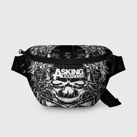 Поясная сумка 3D с принтом Asking Alexandria в Санкт-Петербурге, 100% полиэстер | плотная ткань, ремень с регулируемой длиной, внутри несколько карманов для мелочей, основное отделение и карман с обратной стороны сумки застегиваются на молнию | aa | ben bruce | death | destiny | from | metal | rock | sumerian | to | йорк | метал | рок | хард | хеви | электроникор