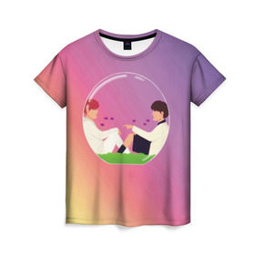 Женская футболка 3D с принтом BTS в Санкт-Петербурге, 100% полиэфир ( синтетическое хлопкоподобное полотно) | прямой крой, круглый вырез горловины, длина до линии бедер | bts | jimin | jin | jungkook | k pop | kim taehyung | korean | suga | бтс | джонгук | ким сокчин | ким тэ хён | корейский поп | корея | мин юнги | пак | суга | чимин | чон