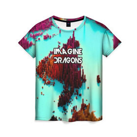 Женская футболка 3D с принтом imagine dragons в Санкт-Петербурге, 100% полиэфир ( синтетическое хлопкоподобное полотно) | прямой крой, круглый вырез горловины, длина до линии бедер | destiny | from | imagine dragons | metal death | rock | альтернатива | метал | рок | хард | хеви | электроникор