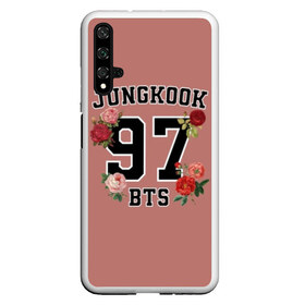 Чехол для Honor 20 с принтом JUNGKOOK 97 BTS в Санкт-Петербурге, Силикон | Область печати: задняя сторона чехла, без боковых панелей | bangtan | bighit | boy | fake love | j hope | jimin | jin | jungkook | korea | kpop | live | luv | mic drop | rm | suga | v | with | бтс | кей | поп