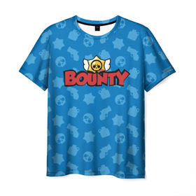 Мужская футболка 3D с принтом Bounty BS в Санкт-Петербурге, 100% полиэфир | прямой крой, круглый вырез горловины, длина до линии бедер | brawl stars | jessie | leon | spike | бравл старс | джесси | леон | спайк