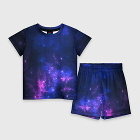 Детский костюм с шортами 3D с принтом Неоновый космос в Санкт-Петербурге,  |  | galaxy | nebula | space | star | абстракция | вселенная | галактика | звезда | звезды | космический | планеты