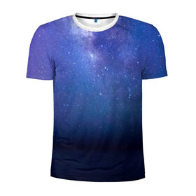 Мужская футболка 3D спортивная с принтом Космос в Санкт-Петербурге, 100% полиэстер с улучшенными характеристиками | приталенный силуэт, круглая горловина, широкие плечи, сужается к линии бедра | galaxy | nebula | space | star | абстракция | вселенная | галактика | звезда | звезды | космический | планеты