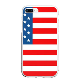 Чехол для iPhone 7Plus/8 Plus матовый с принтом Соединенные Штаты Америки в Санкт-Петербурге, Силикон | Область печати: задняя сторона чехла, без боковых панелей | usa | абстракция | америка | американский | герб | звезды | краска | символика сша | страны | сша | флаг | штаты