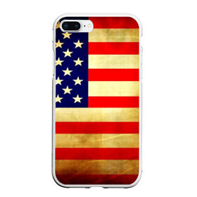 Чехол для iPhone 7Plus/8 Plus матовый с принтом USA в Санкт-Петербурге, Силикон | Область печати: задняя сторона чехла, без боковых панелей | usa | абстракция | америка | американский | герб | звезды | краска | символика сша | страны | сша | флаг | штаты