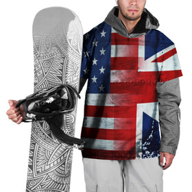 Накидка на куртку 3D с принтом Англия&Америка в Санкт-Петербурге, 100% полиэстер |  | usa | абстракция | америка | американский | герб | звезды | краска | символика сша | страны | сша | флаг | штаты