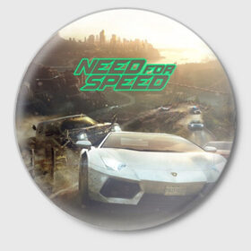 Значок с принтом Need for Speed в Санкт-Петербурге,  металл | круглая форма, металлическая застежка в виде булавки | games | most | nfs mw | off | payback | racing | rip | wanted | авто | вип | гонки | жажда скорости | класс | машины | нид | симулятор | фор