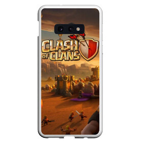 Чехол для Samsung S10E с принтом Clash of Clans в Санкт-Петербурге, Силикон | Область печати: задняя сторона чехла, без боковых панелей | Тематика изображения на принте: base | clan wars | coc | hall | hog rider | royale | town | trap | база | гоблин | золото | клеш оф кленс | кок | крепость | кристаллы | трофей | эликсир