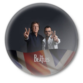 Значок с принтом The Beatles в Санкт-Петербурге,  металл | круглая форма, металлическая застежка в виде булавки | england | flag | group | music | rock | the beatles | битлз | группа | музыка