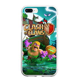 Чехол для iPhone 7Plus/8 Plus матовый с принтом Clash of Clans в Санкт-Петербурге, Силикон | Область печати: задняя сторона чехла, без боковых панелей | base | clan wars | coc | hall | hog rider | royale | town | trap | база | гоблин | золото | клеш оф кленс | кок | крепость | кристаллы | трофей | эликсир