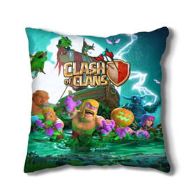 Подушка 3D с принтом Clash of Clans в Санкт-Петербурге, наволочка – 100% полиэстер, наполнитель – холлофайбер (легкий наполнитель, не вызывает аллергию). | состоит из подушки и наволочки. Наволочка на молнии, легко снимается для стирки | base | clan wars | coc | hall | hog rider | royale | town | trap | база | гоблин | золото | клеш оф кленс | кок | крепость | кристаллы | трофей | эликсир