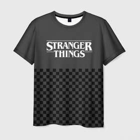 Мужская футболка 3D с принтом STRANGER THINGS Gray в Санкт-Петербурге, 100% полиэфир | прямой крой, круглый вырез горловины, длина до линии бедер | Тематика изображения на принте: 11 | 3 сезон | eleven | logo | netflix | stranger | things | дела | крайне | лого | логотип | одинадцать | одиннадцать | очень | события | странные | стренджер