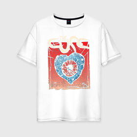 Женская футболка хлопок Oversize с принтом The Cure в Санкт-Петербурге, 100% хлопок | свободный крой, круглый ворот, спущенный рукав, длина до линии бедер
 | cure | robert james smith | the cure | готик рок | группы | музыка | постпанк | роберт смит | рок