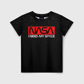 Детская футболка 3D с принтом NASA (НА СПИНЕ) в Санкт-Петербурге, 100% гипоаллергенный полиэфир | прямой крой, круглый вырез горловины, длина до линии бедер, чуть спущенное плечо, ткань немного тянется | galaxy | nasa | space | space company | star | астрономия | галактика | звезды | космическая компания | космос | наса