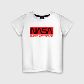Детская футболка хлопок с принтом NASA (НА СПИНЕ) в Санкт-Петербурге, 100% хлопок | круглый вырез горловины, полуприлегающий силуэт, длина до линии бедер | flag | galaxy | nasa | space | space company | star | usa | астрономия | галактика | звезды | космическая компания | космос | наса | сша | флаг