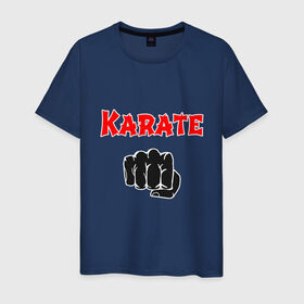 Мужская футболка хлопок с принтом Karate в Санкт-Петербурге, 100% хлопок | прямой крой, круглый вырез горловины, длина до линии бедер, слегка спущенное плечо. | 