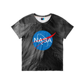 Детская футболка 3D с принтом NASA в Санкт-Петербурге, 100% гипоаллергенный полиэфир | прямой крой, круглый вырез горловины, длина до линии бедер, чуть спущенное плечо, ткань немного тянется | galaxy | nasa | space | space company | star | астрономия | галактика | звезды | космическая компания | космос | наса