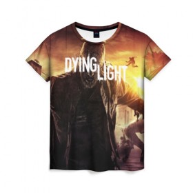 Женская футболка 3D с принтом Dying Light в Санкт-Петербурге, 100% полиэфир ( синтетическое хлопкоподобное полотно) | прямой крой, круглый вырез горловины, длина до линии бедер | 
