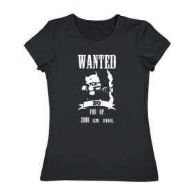 Женская футболка хлопок с принтом Wanted Bo в Санкт-Петербурге, 100% хлопок | прямой крой, круглый вырез горловины, длина до линии бедер, слегка спущенное плечо | 