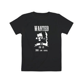 Детская футболка хлопок с принтом Wanted Bo в Санкт-Петербурге, 100% хлопок | круглый вырез горловины, полуприлегающий силуэт, длина до линии бедер | 