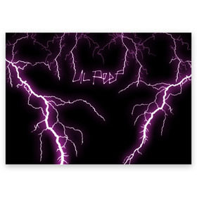 Поздравительная открытка с принтом LIL PEEP в Санкт-Петербурге, 100% бумага | плотность бумаги 280 г/м2, матовая, на обратной стороне линовка и место для марки
 | Тематика изображения на принте: lil peep | lil prince | logo | music | pink | rap | thunder | зарубежная музыка | зарубежные | лил пип | лого | маленький принц | молнии | музыка | реп | розовый
