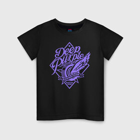Детская футболка хлопок с принтом Deep Purple в Санкт-Петербурге, 100% хлопок | круглый вырез горловины, полуприлегающий силуэт, длина до линии бедер | deep purple | группы | дип пёрпл | жэви метал | метал | музыка | рок | хард рок