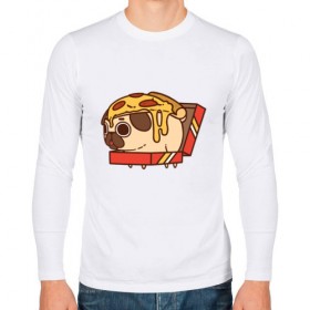Мужской лонгслив хлопок с принтом Pizza Dog в Санкт-Петербурге, 100% хлопок |  | amimals | cook | dog | doggy | food | pizza | woof | боксер | бульдог | бультерьер | волк | гав | доберман | дог | долматинец | друг | еда | животные | йорк | кок | мопс | овчарка | пёс | песик | питомец | пицца | повар | пудель