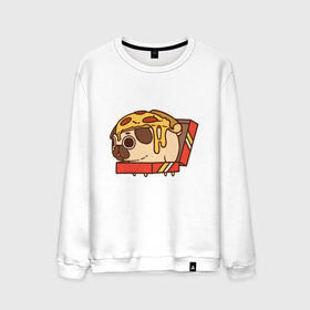 Мужской свитшот хлопок с принтом Pizza Dog в Санкт-Петербурге, 100% хлопок |  | Тематика изображения на принте: amimals | cook | dog | doggy | food | pizza | woof | боксер | бульдог | бультерьер | волк | гав | доберман | дог | долматинец | друг | еда | животные | йорк | кок | мопс | овчарка | пёс | песик | питомец | пицца | повар | пудель
