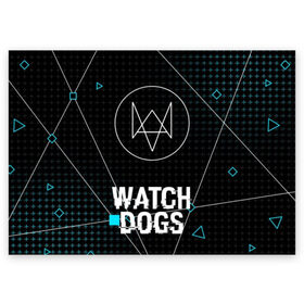Поздравительная открытка с принтом РЮКЗАК WATCH DOGS в Санкт-Петербурге, 100% бумага | плотность бумаги 280 г/м2, матовая, на обратной стороне линовка и место для марки
 | Тематика изображения на принте: action | ct os | ded sec | fox | gamer | glitch | hacker | player | watch dogs | watch dogs 2 | глитч | знак лиса | игра | компьютерная игра | хакер
