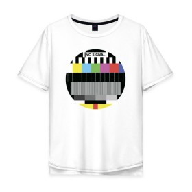 Мужская футболка хлопок Oversize с принтом Нет сигнала в Санкт-Петербурге, 100% хлопок | свободный крой, круглый ворот, “спинка” длиннее передней части | no signal | retro | tv | ретро | сигнал | тв | телевизор