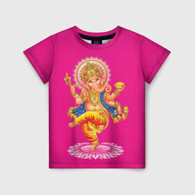 Детская футболка 3D с принтом Ганеша в Санкт-Петербурге, 100% гипоаллергенный полиэфир | прямой крой, круглый вырез горловины, длина до линии бедер, чуть спущенное плечо, ткань немного тянется | character | deity | elephant | four | ganesh | god | gold | hands | head | hinduism | jewel | jewels | lord | ornament | pattern | well being | wisdom | благополучие | бог | божество | владыка | ганеша | голова | драгоценности | золото | индуизм | мудрост