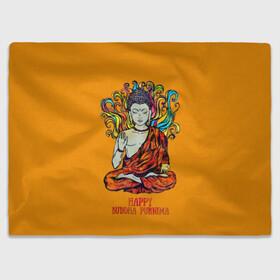Плед 3D с принтом Happy Buddha Purnima в Санкт-Петербурге, 100% полиэстер | закругленные углы, все края обработаны. Ткань не мнется и не растягивается | buddha | golden | happy | indian | kesa | lotus | monk | orange | ornament | pattern | pose | religion | shakyamuni | spiritual | te | будда | буддизм | духовный | золотой | индийский | кашая | кэса | лотос | оранжевый | орнамент | основатель | по