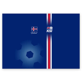 Поздравительная открытка с принтом Сборная Исландии в Санкт-Петербурге, 100% бумага | плотность бумаги 280 г/м2, матовая, на обратной стороне линовка и место для марки
 | iceland | iseland | исландия | сборная | сборная исландии | сборная исландии по футболу | сборные | форма | футбол | чемпионат мира по футболу