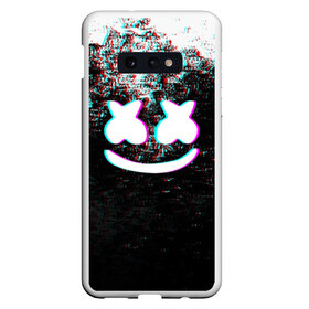 Чехол для Samsung S10E с принтом MARSHMELLO GLITCH МАРШМЕЛЛО НЕОН в Санкт-Петербурге, Силикон | Область печати: задняя сторона чехла, без боковых панелей | dj | glitch | marshmello | usa | америка | глитч | клубная музыка | маршмелло | музыка | музыкант