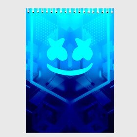 Скетчбук с принтом MARSHMELLO NEON в Санкт-Петербурге, 100% бумага
 | 48 листов, плотность листов — 100 г/м2, плотность картонной обложки — 250 г/м2. Листы скреплены сверху удобной пружинной спиралью | dj | glitch | marshmello | neon | techno | usa | абстракция | америка | глитч | клубная музыка | маршмелло | музыка | музыкант | неон | техно