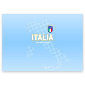 Поздравительная открытка с принтом Сборная Италии в Санкт-Петербурге, 100% бумага | плотность бумаги 280 г/м2, матовая, на обратной стороне линовка и место для марки
 | italia | italy | squadra azzurra | италия | сборная италии | сборная италии по футболу | форма | футбольные сборные | чемпионат европы | чемпионат мира