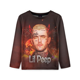 Детский лонгслив 3D с принтом Lil Peep в Санкт-Петербурге, 100% полиэстер | длинные рукава, круглый вырез горловины, полуприлегающий силуэт
 | awful things | gustav | lil peep | густав ор | клауд | клауд рэп | лил | лили | певец | пееп | пеп | пип | пост эмо | реп | репер | рэп | рэпер | трэп | хип | хип хоп | хоп | эмо трэп