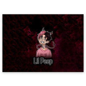 Поздравительная открытка с принтом Lil Peep в Санкт-Петербурге, 100% бумага | плотность бумаги 280 г/м2, матовая, на обратной стороне линовка и место для марки
 | Тематика изображения на принте: awful things | gustav | lil peep | густав ор | клауд | клауд рэп | лил | лили | певец | пееп | пеп | пип | пост эмо | реп | репер | рэп | рэпер | трэп | хип | хип хоп | хоп | эмо трэп