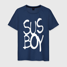 Мужская футболка хлопок с принтом Sus Boy в Санкт-Петербурге, 100% хлопок | прямой крой, круглый вырез горловины, длина до линии бедер, слегка спущенное плечо. | lil peep | rap | лил пип | рэп