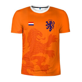 Мужская футболка 3D спортивная с принтом Сборная Голландии в Санкт-Петербурге, 100% полиэстер с улучшенными характеристиками | приталенный силуэт, круглая горловина, широкие плечи, сужается к линии бедра | Тематика изображения на принте: holland | nederland | netherlands | голландия | нидерланды | сборная голландии | сборная голландии по футболу | сборная нидерландов | форма | футбольные сборные | чемпионат