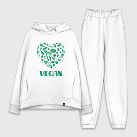 Женский костюм хлопок Oversize с принтом Vegan в Санкт-Петербурге,  |  | earth | green | greenpaece | nature | sport | vegan | world | yoga | веган | вегетарианец | гринпис | дерево | еда | животные | жизнь | здоровье | зеленый | йога | лес | любовь | мир | овощи | пища | планета | природа | растение