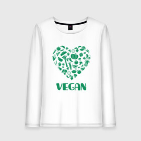 Женский лонгслив хлопок с принтом Vegan в Санкт-Петербурге, 100% хлопок |  | earth | green | greenpaece | nature | sport | vegan | world | yoga | веган | вегетарианец | гринпис | дерево | еда | животные | жизнь | здоровье | зеленый | йога | лес | любовь | мир | овощи | пища | планета | природа | растение