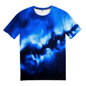 Мужская футболка 3D с принтом НЕОБЫЧНОЕ НЕБО в Санкт-Петербурге, 100% полиэфир | прямой крой, круглый вырез горловины, длина до линии бедер | galaxy | nebula | space | star | абстракция | вселенная | галактика | звезда | звезды | космический | планеты