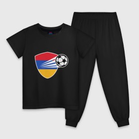 Детская пижама хлопок с принтом Армения - Футбол в Санкт-Петербурге, 100% хлопок |  брюки и футболка прямого кроя, без карманов, на брюках мягкая резинка на поясе и по низу штанин
 | 